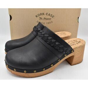 Kork‎ Ease Womens Size 11 Tilly Black Full Grain Leather Slip On Clogs Shoes